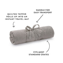 Load image into Gallery viewer, Charcoal Stripe Bolster Dog Bed