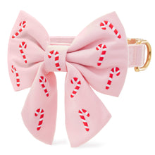 Load image into Gallery viewer, Blush Pink Candy Canes Embroidered Lady Bow Collar