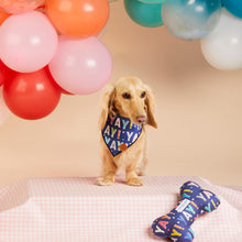 Load image into Gallery viewer, Birthday Yay Navy Dog Bandana